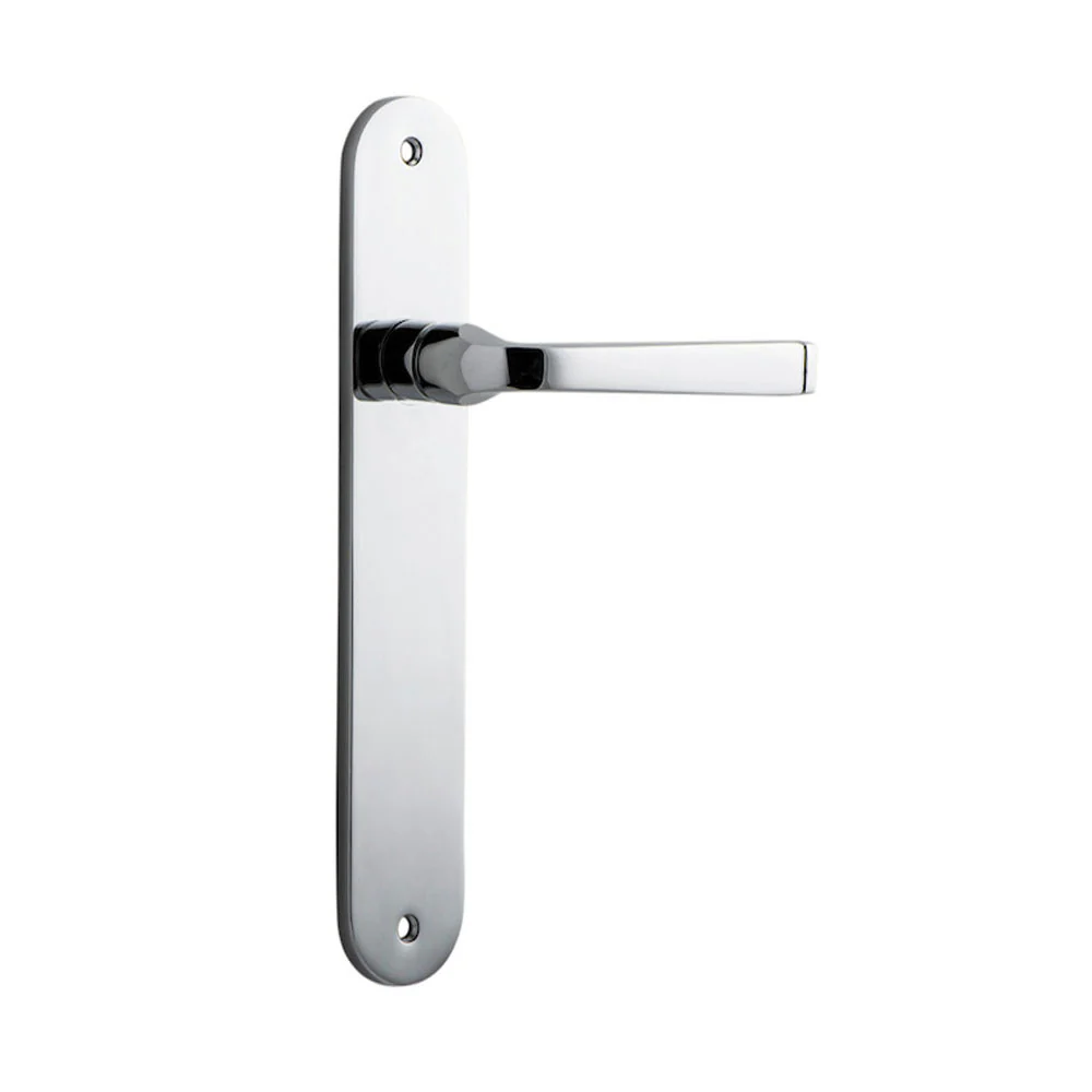 Iver Annecy Door Lever Handle on Oval Backplate Chrome Plated - Image 2