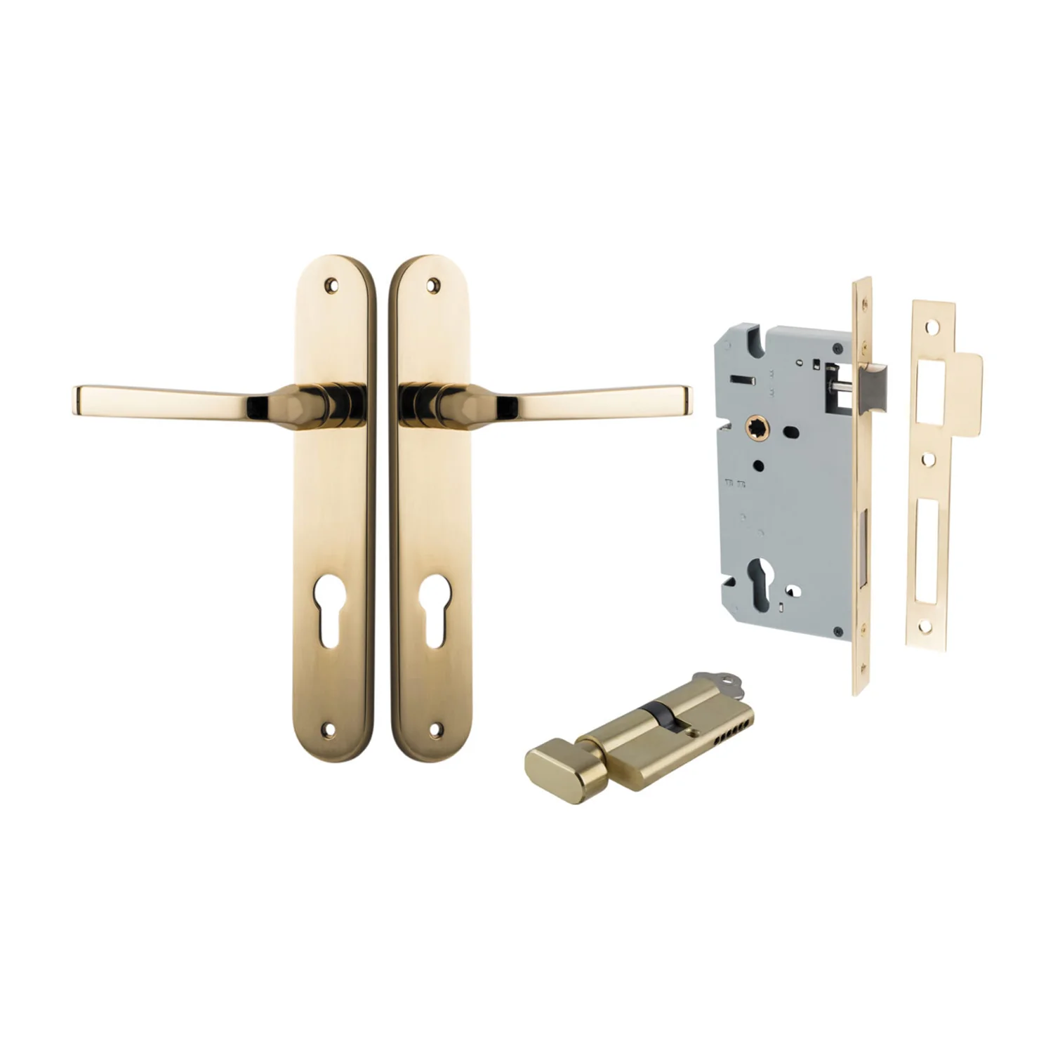 Iver Annecy Door Lever Handle on Oval Backplate Entrance Kit Key/Thumb - Image 10