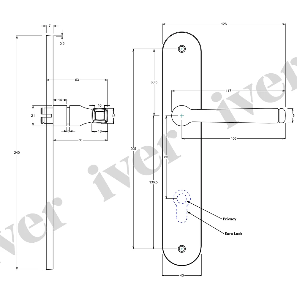 Iver Annecy Door Lever Handle on Oval Backplate Satin Nickel - Image 3