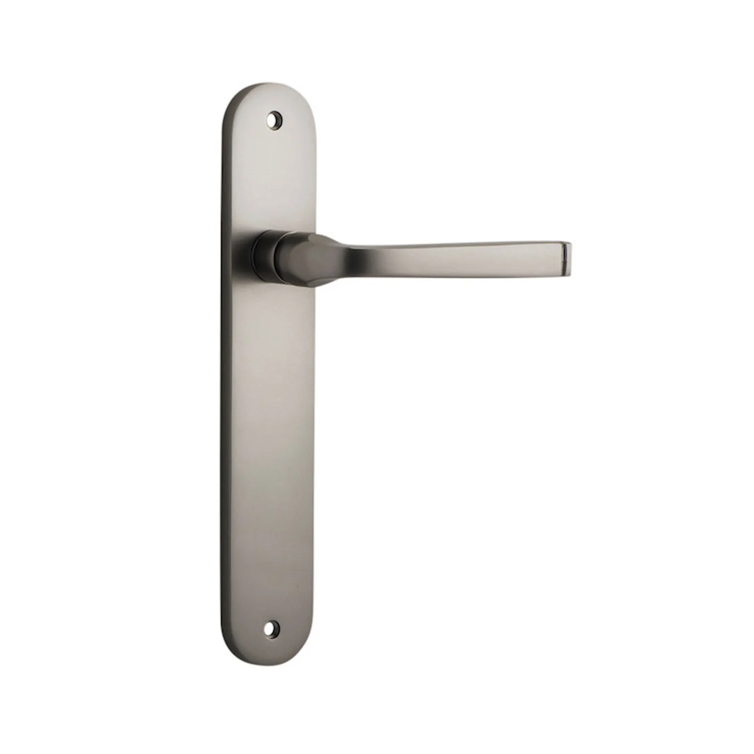 Iver Annecy Door Lever Handle on Oval Backplate Satin Nickel - Image 4