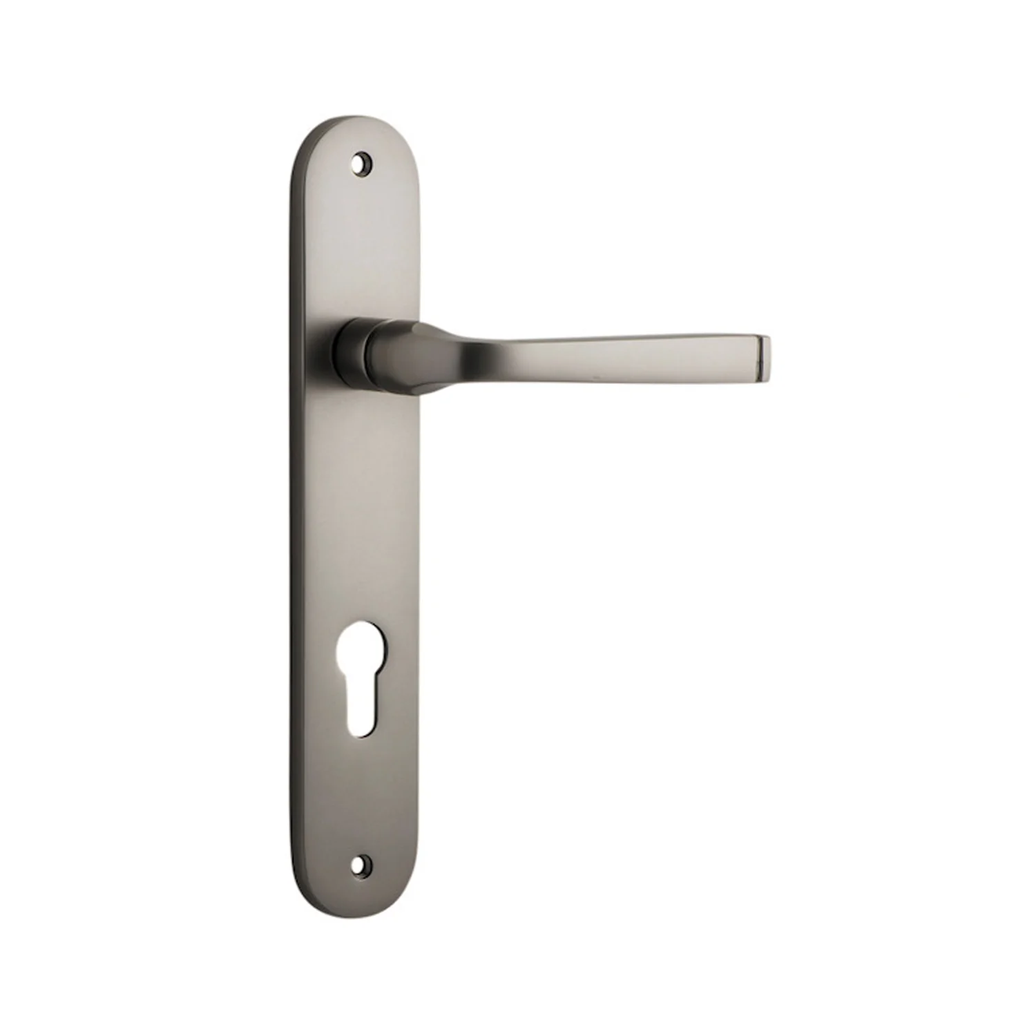 Iver Annecy Door Lever Handle on Oval Backplate Satin Nickel - Image 5