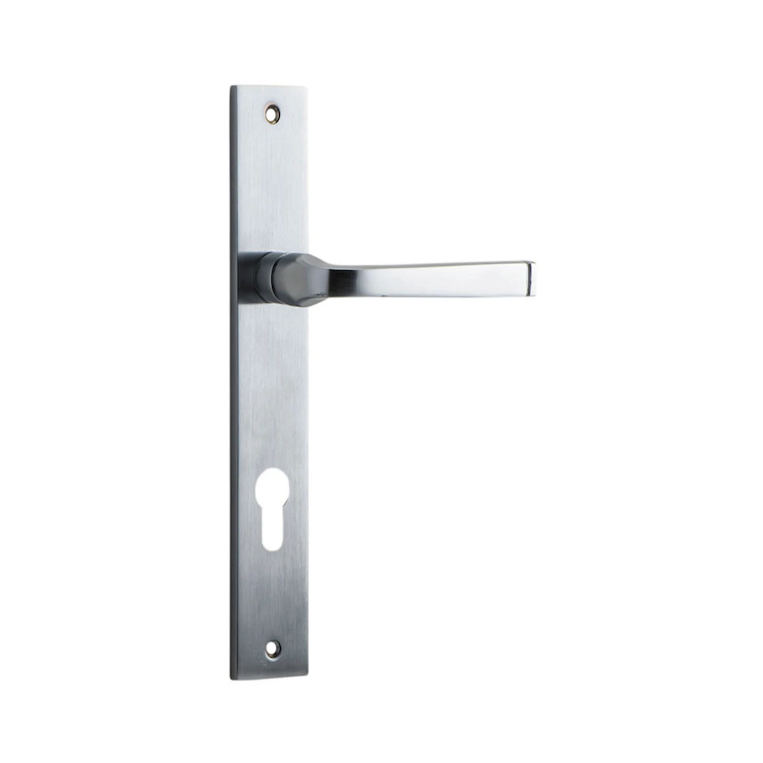 Iver Annecy Door Lever Handle on Rectangular Backplate Brushed Chrome - Image 3