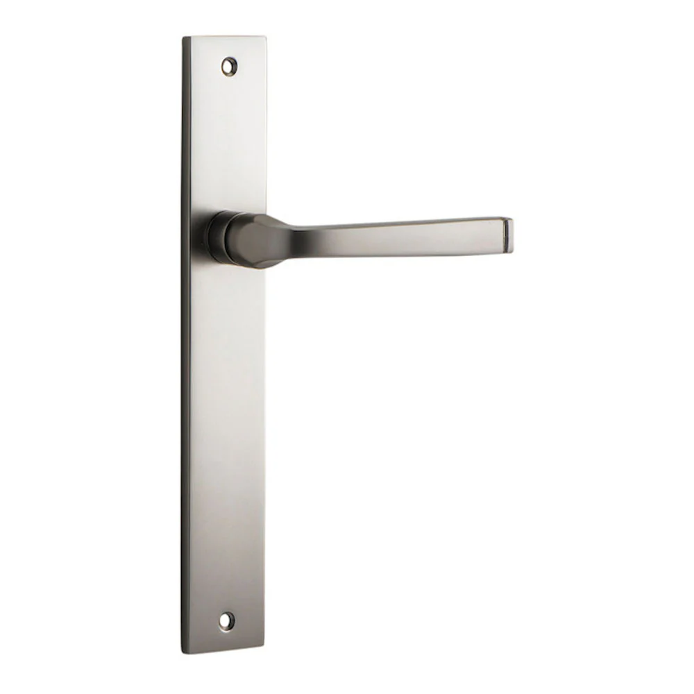 Iver Annecy Door Lever Handle on Rectangular Backplate Satin Nickel - Image 4