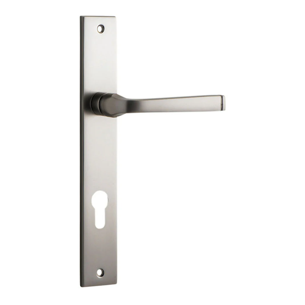Iver Annecy Door Lever Handle on Rectangular Backplate Satin Nickel - Image 5