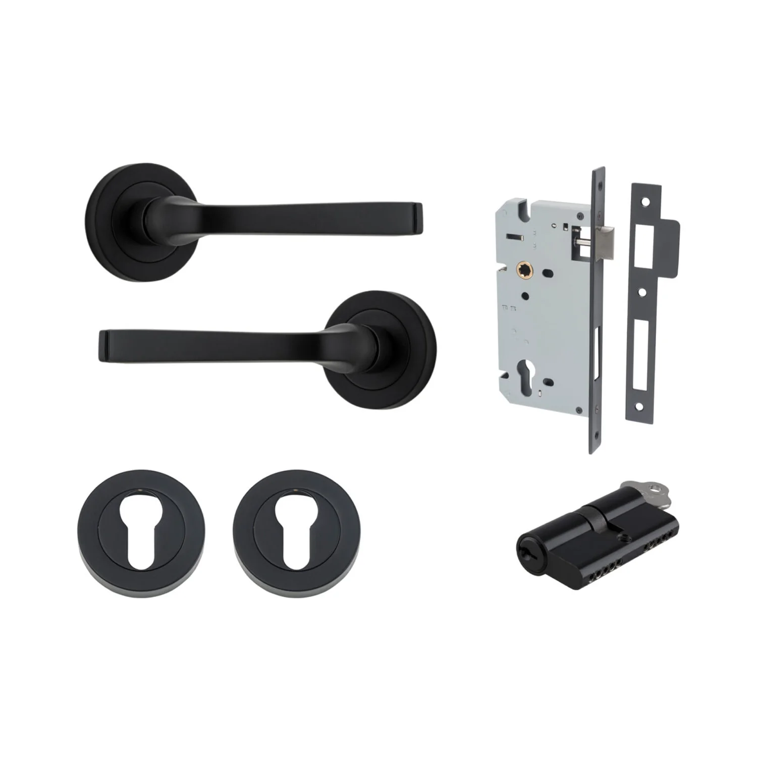Iver Annecy Door Lever Handle on Round Rose Entrance Kit Key/Key - Available in Various Finishes - Image 10