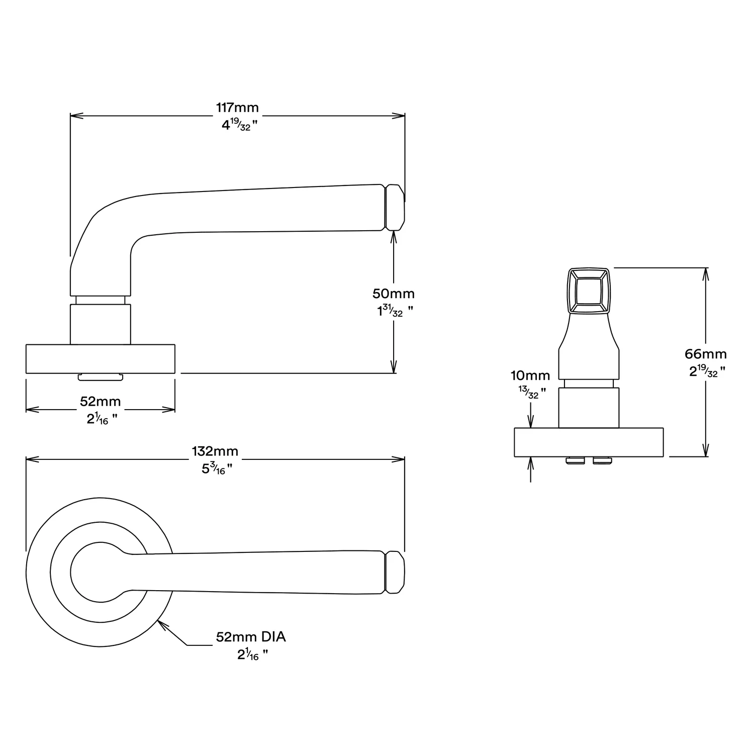 Iver Annecy Door Lever Handle on Round Rose Entrance Kit Key/Key - Available in Various Finishes - Image 3