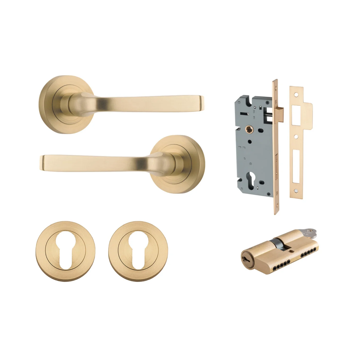 Iver Annecy Door Lever Handle on Round Rose Entrance Kit Key/Key - Available in Various Finishes - Image 7
