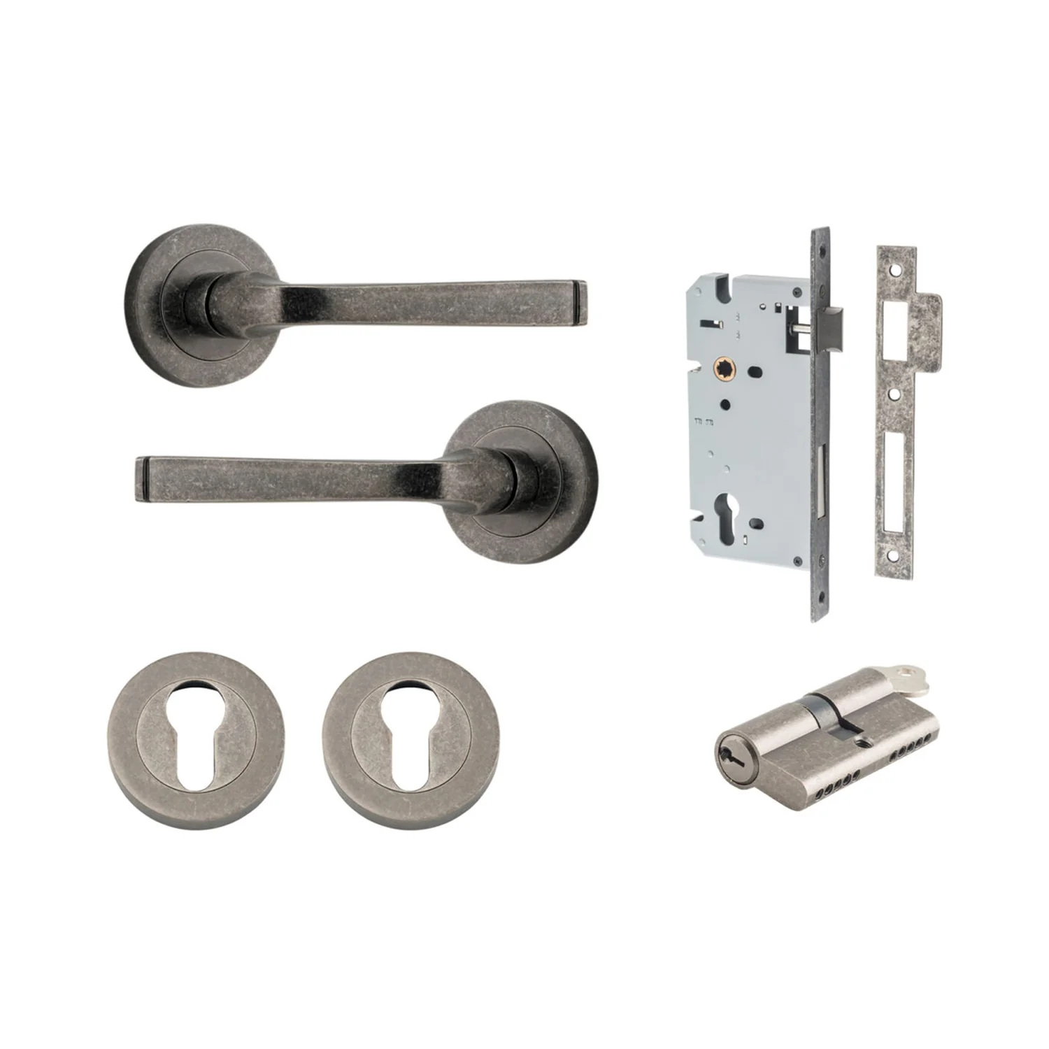 Iver Annecy Door Lever Handle on Round Rose Entrance Kit Key/Key - Available in Various Finishes - Image 9