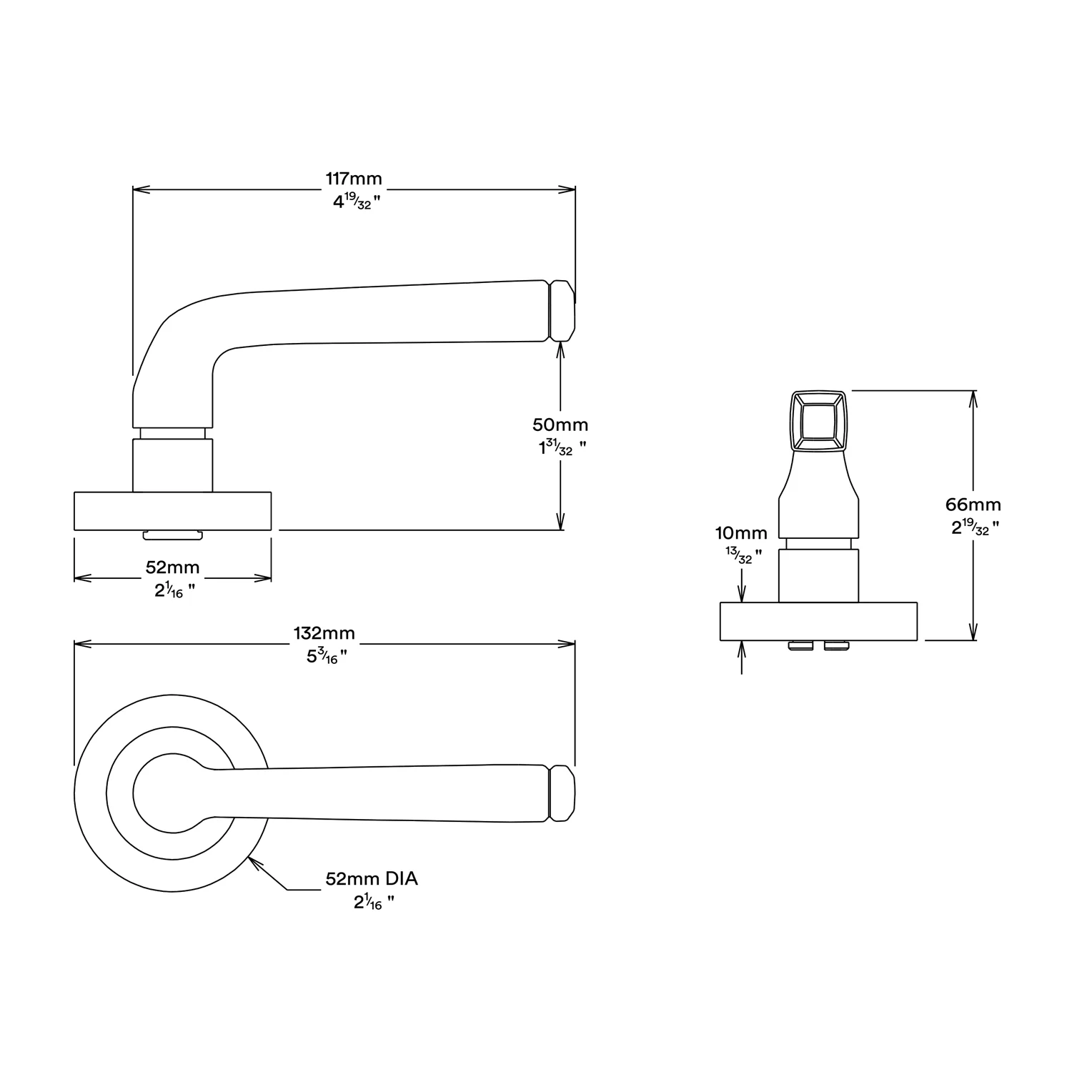 Iver Annecy Door Lever Handle on Round Rose Entrance Kit Key/Thumb - Available in Various Finishes - Image 3