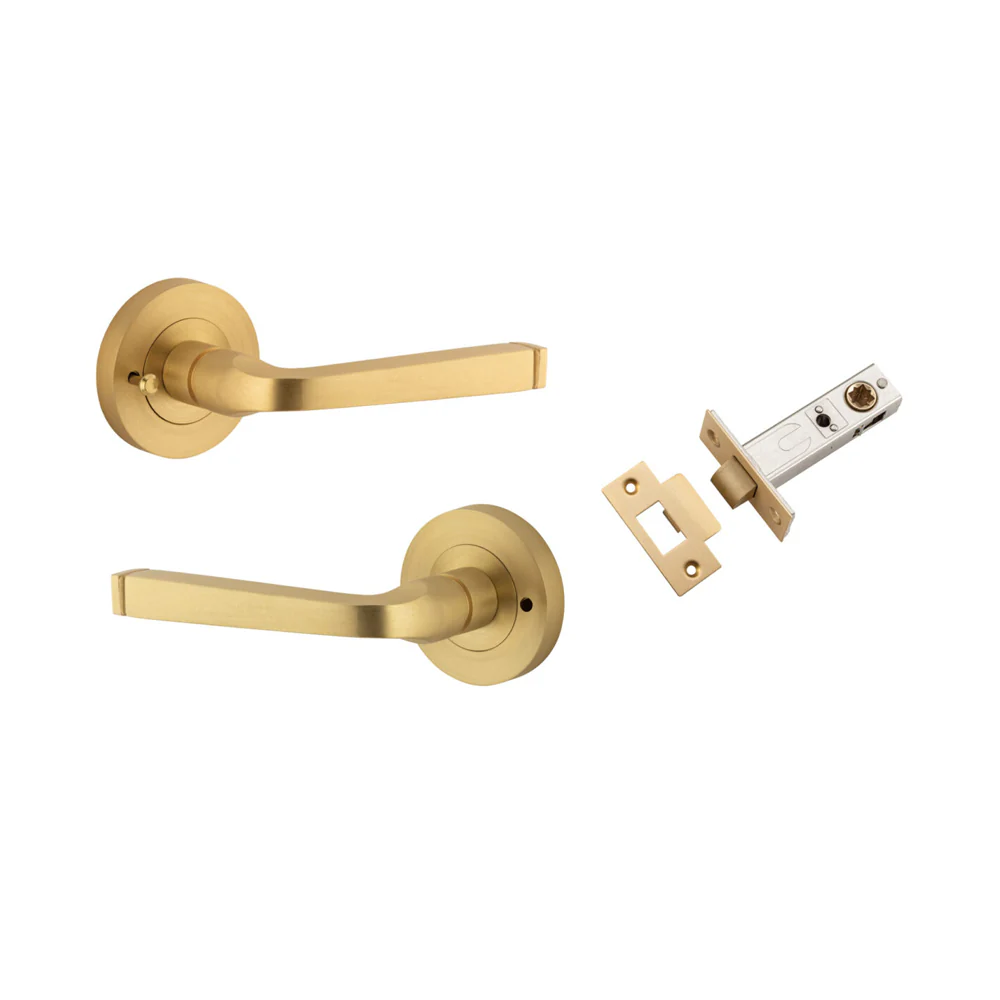 Iver Annecy Door Lever Handle on Round Rose Inbuilt Privacy - Image 10