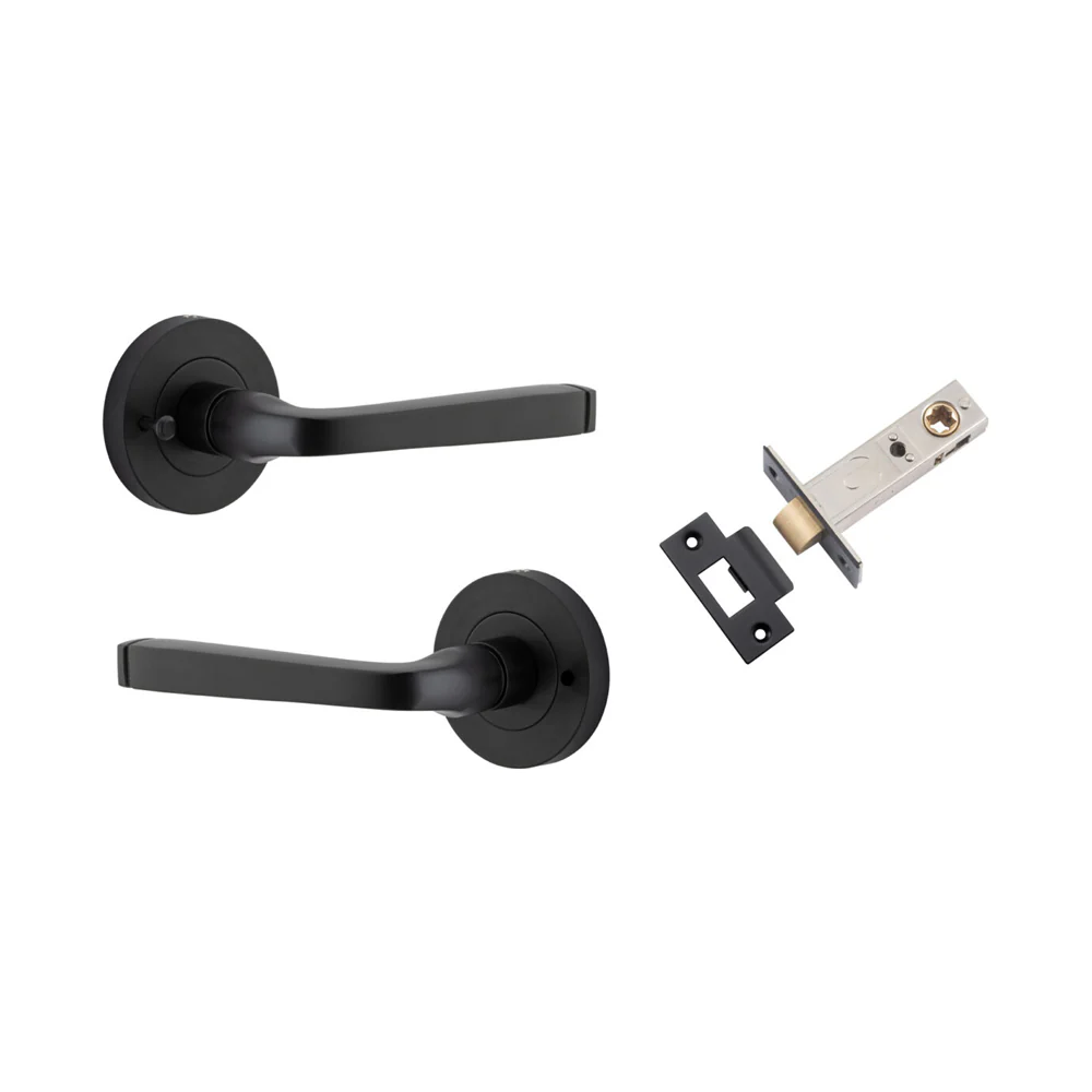 Iver Annecy Door Lever Handle on Round Rose Inbuilt Privacy - Image 4