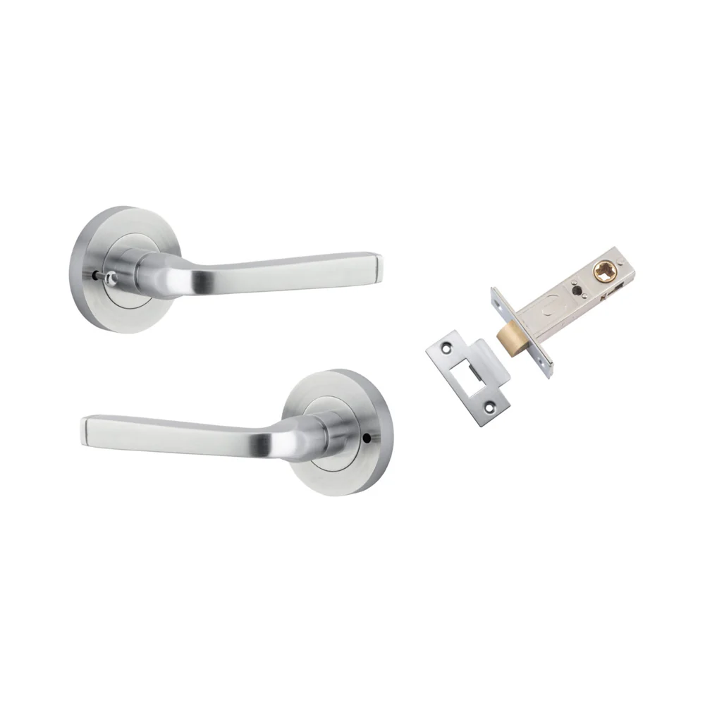 Iver Annecy Door Lever Handle on Round Rose Inbuilt Privacy - Image 6