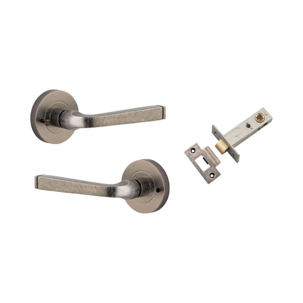 Iver Annecy Door Lever Handle on Round Rose Inbuilt Privacy - Image 7