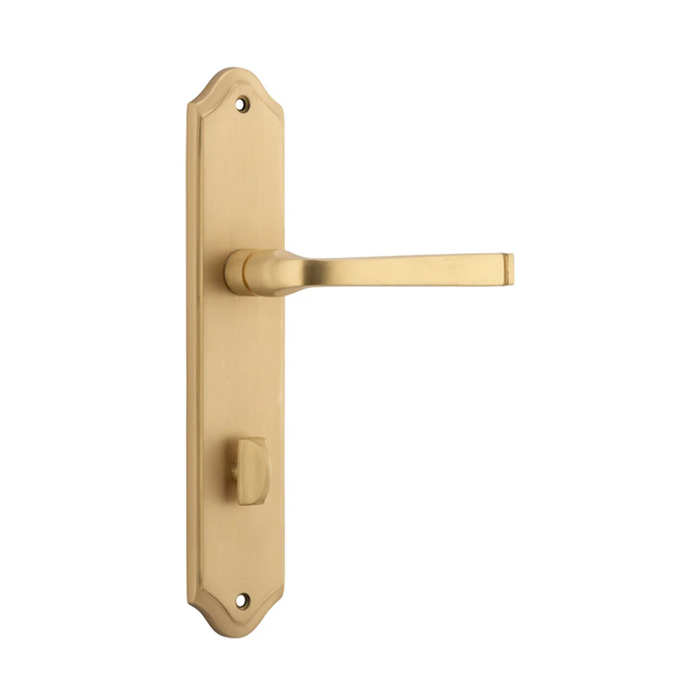 Iver Annecy Door Lever Handle on Shouldered Backplate Brushed Brass - Image 4