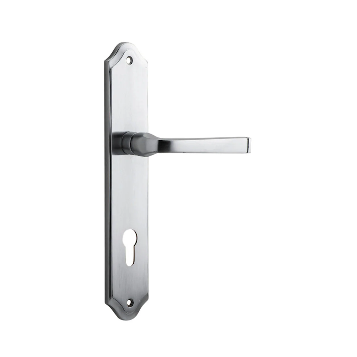 Iver Annecy Door Lever Handle on Shouldered Backplate Brushed Chrome - Image 3
