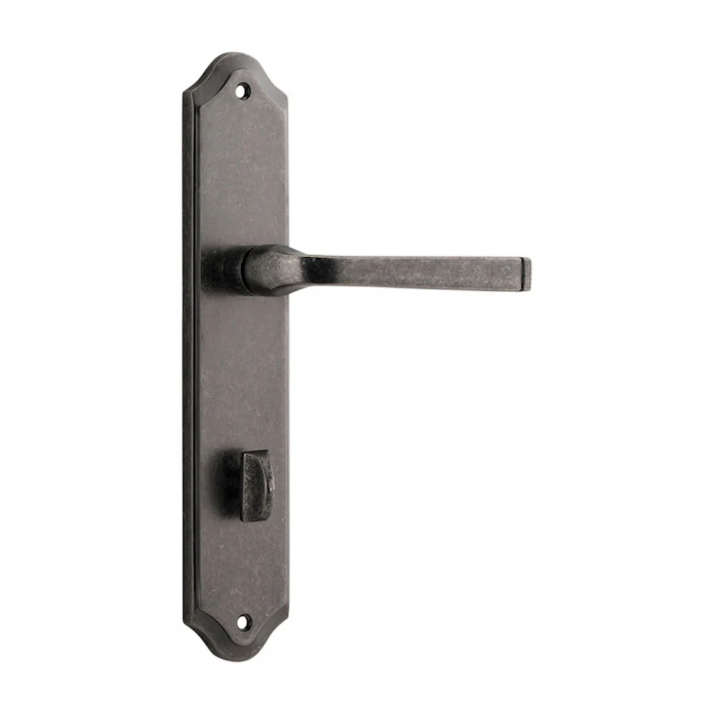Iver Annecy Door Lever Handle on Shouldered Backplate Distressed Nickel - Image 4