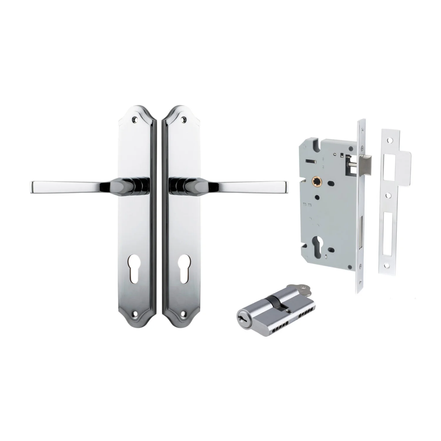 Iver Annecy Door Lever Handle on Shouldered Backplate Entrance Kit Key/Key - Image 11