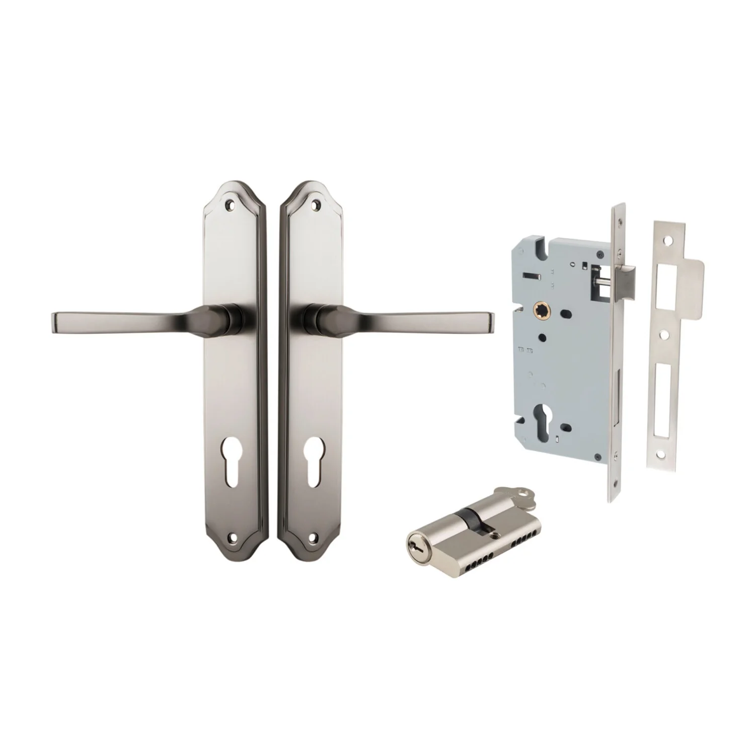 Iver Annecy Door Lever Handle on Shouldered Backplate Entrance Kit Key/Key - Image 13