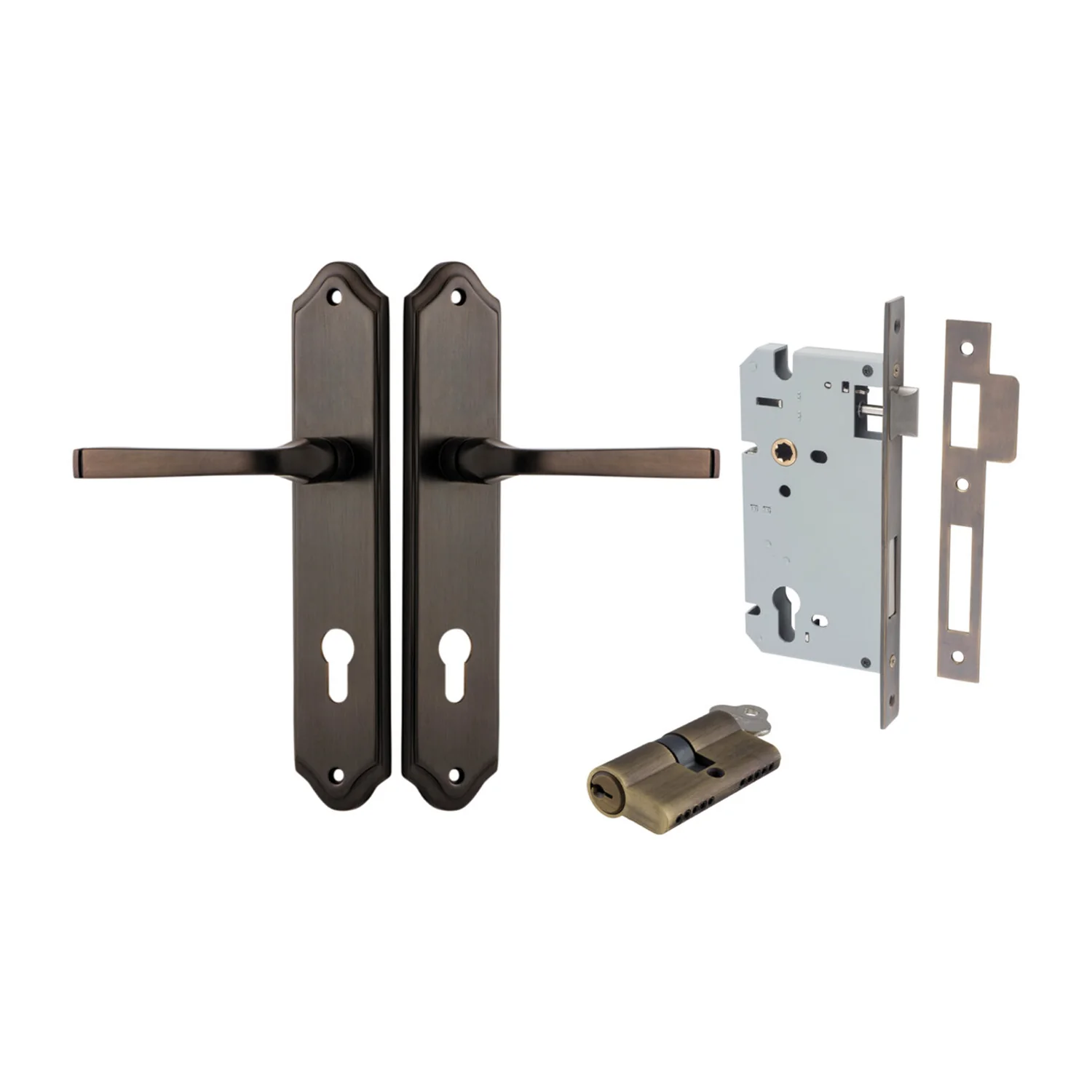 Iver Annecy Door Lever Handle on Shouldered Backplate Entrance Kit Key/Key - Image 14