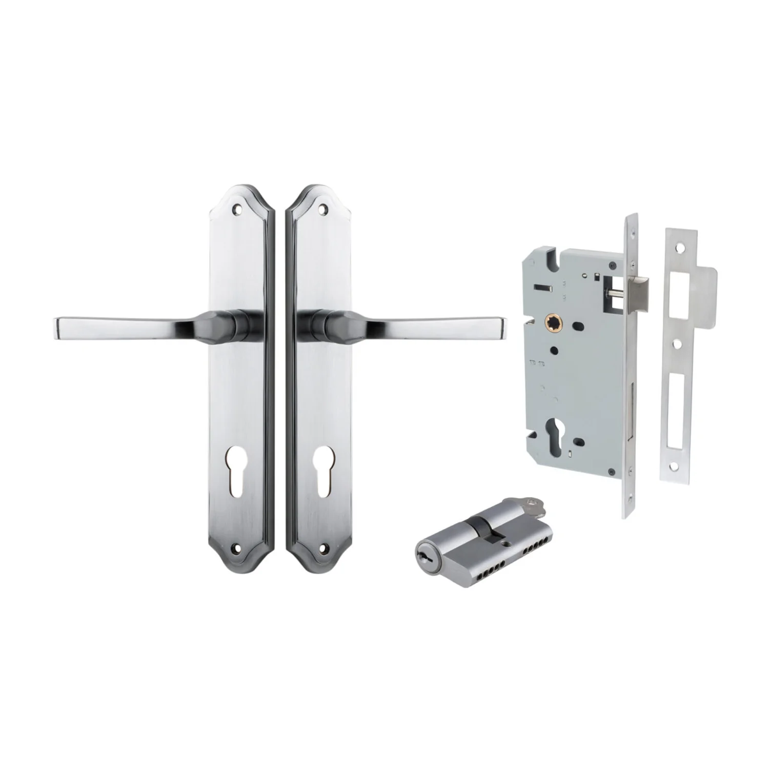 Iver Annecy Door Lever Handle on Shouldered Backplate Entrance Kit Key/Key - Image 7