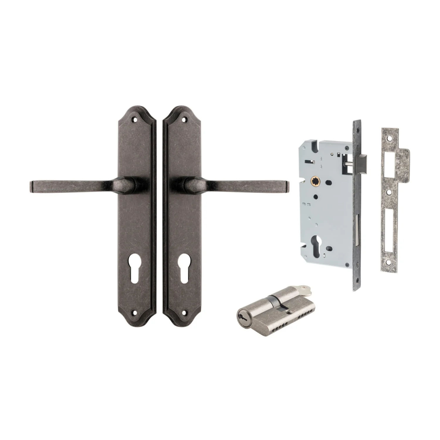 Iver Annecy Door Lever Handle on Shouldered Backplate Entrance Kit Key/Key - Image 8