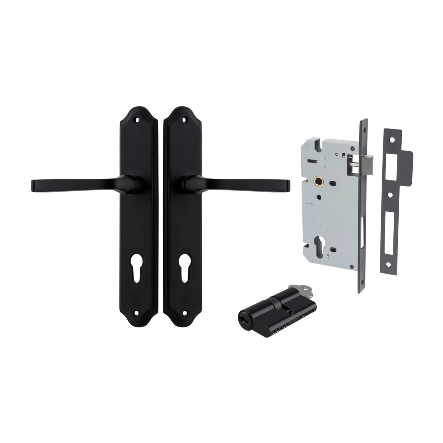 Iver Annecy Door Lever Handle on Shouldered Backplate Entrance Kit Key/Key - Image 9