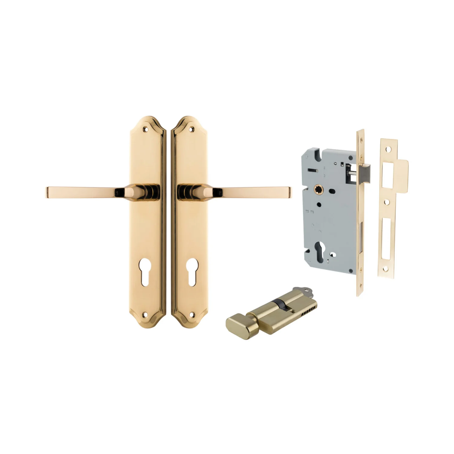 Iver Annecy Door Lever Handle on Shouldered Backplate Entrance Kit Key/Thumb - Image 10
