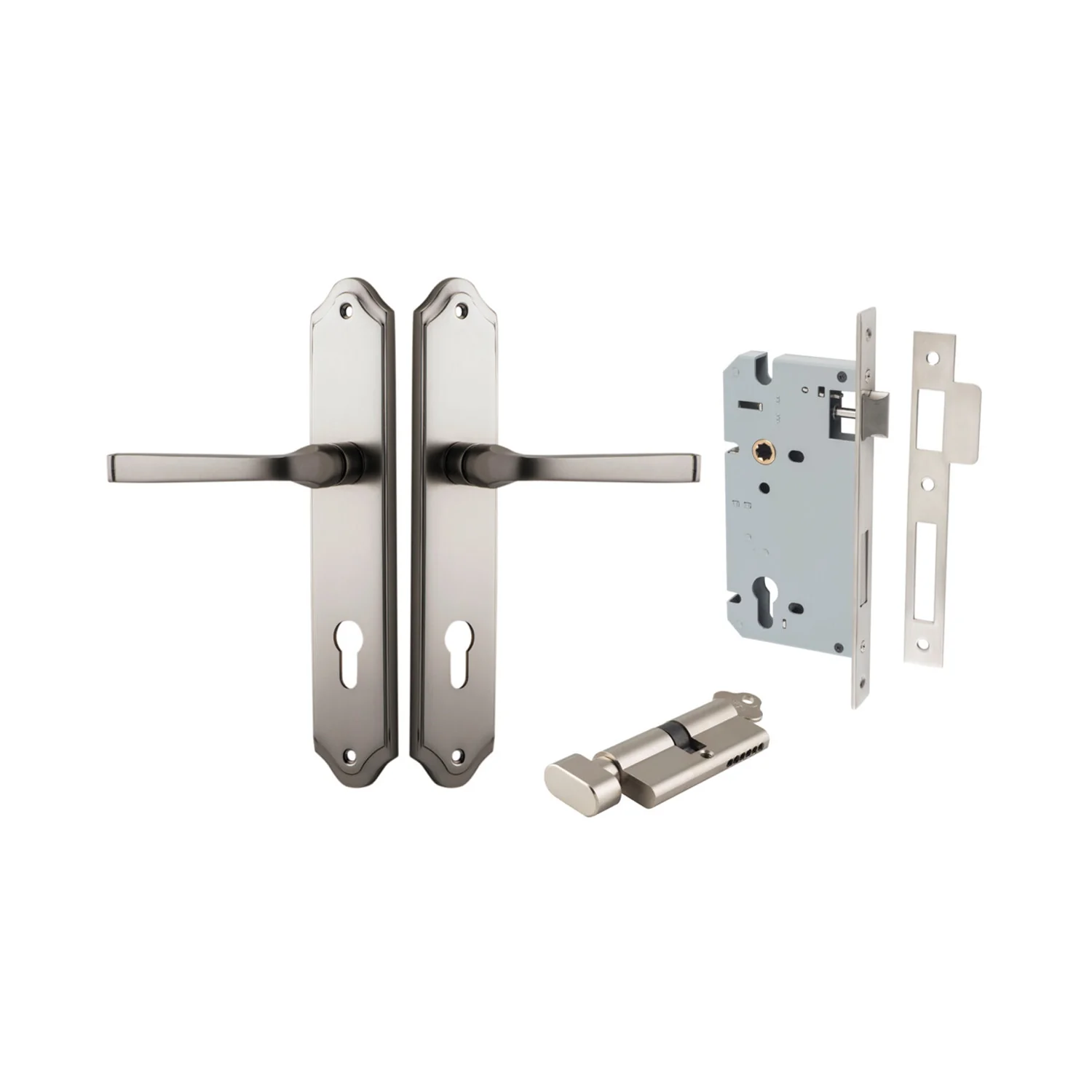 Iver Annecy Door Lever Handle on Shouldered Backplate Entrance Kit Key/Thumb - Image 13