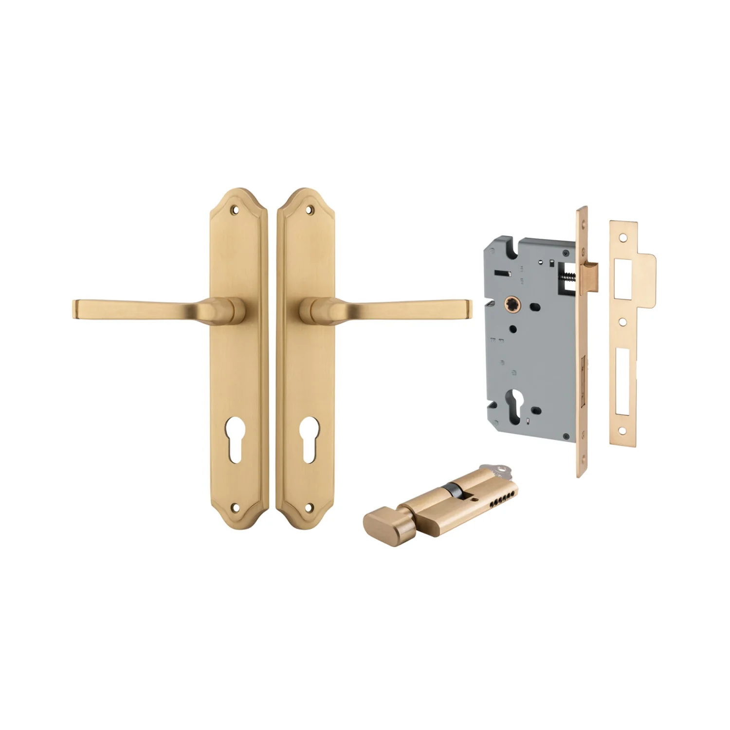Iver Annecy Door Lever Handle on Shouldered Backplate Entrance Kit Key/Thumb - Image 6