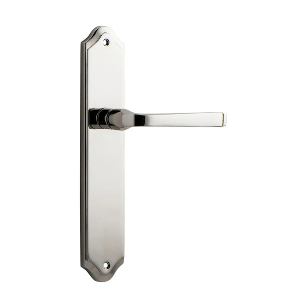 Iver Annecy Door Lever Handle on Shouldered Backplate Polished Nickel - Image 2
