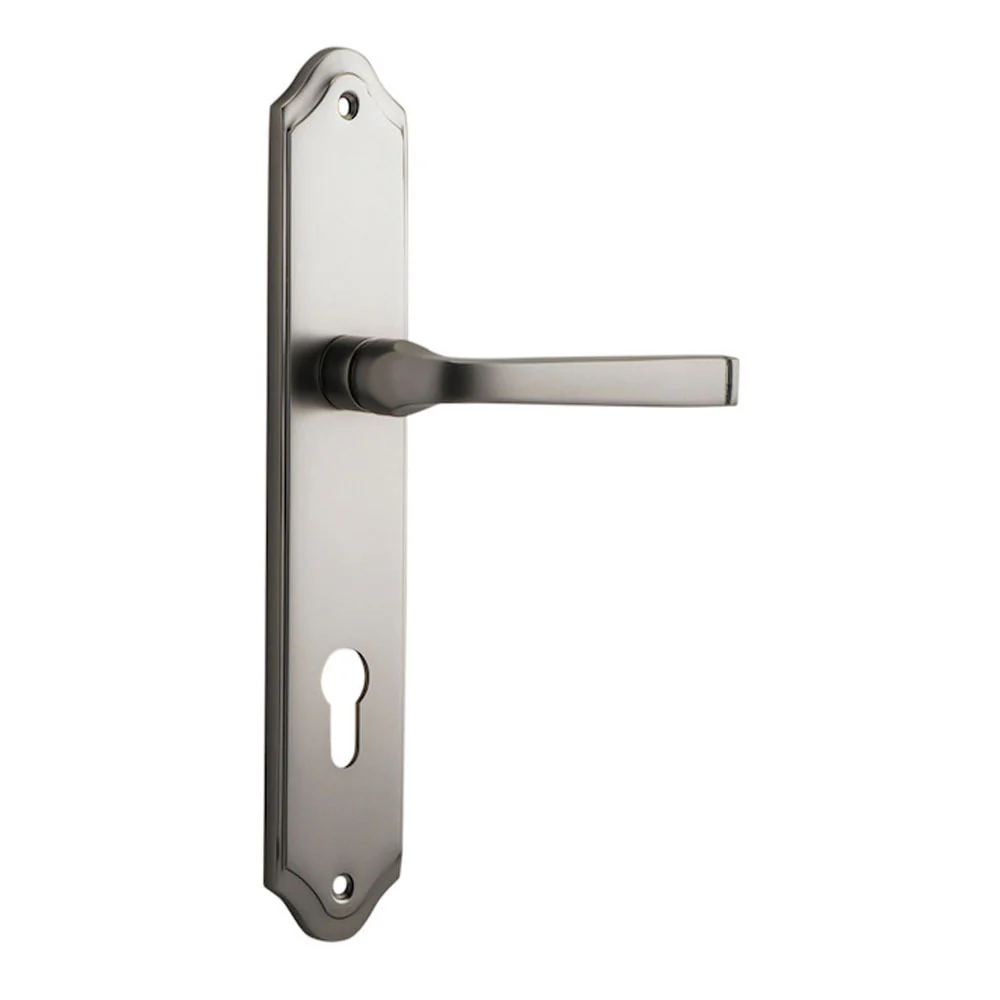 Iver Annecy Door Lever Handle on Shouldered Backplate Satin Nickel - Image 5