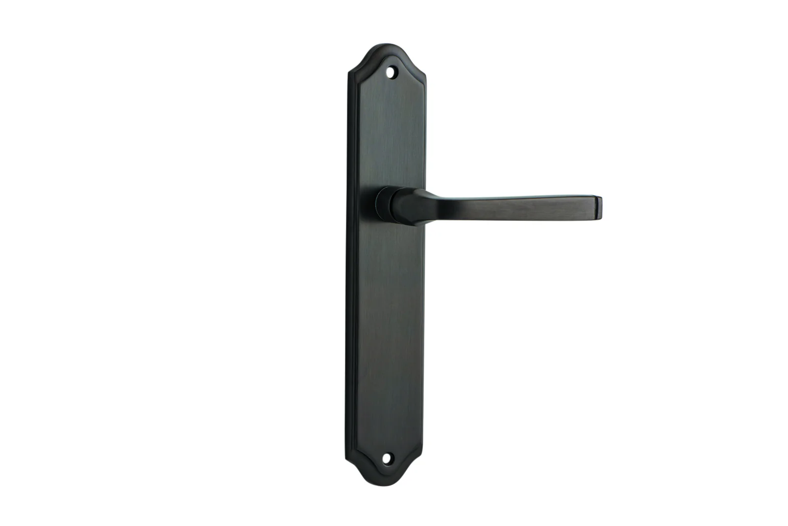 Iver Annecy Door Lever Handle on Shouldered Backplate Signature Brass - Image 2