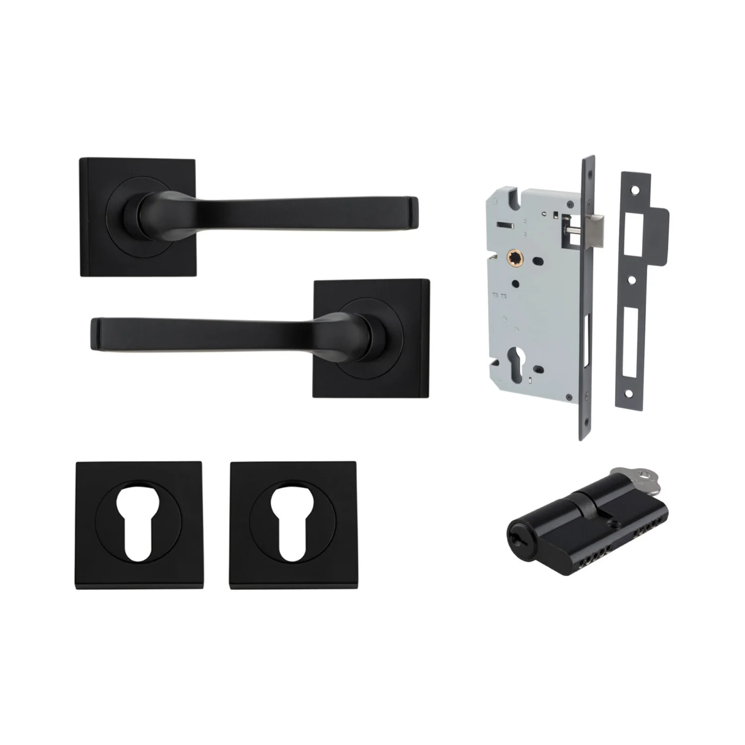 Iver Annecy Door Lever Handle on Square Rose Entrance Kit Key/Key - Available in Various Finishes - Image 10