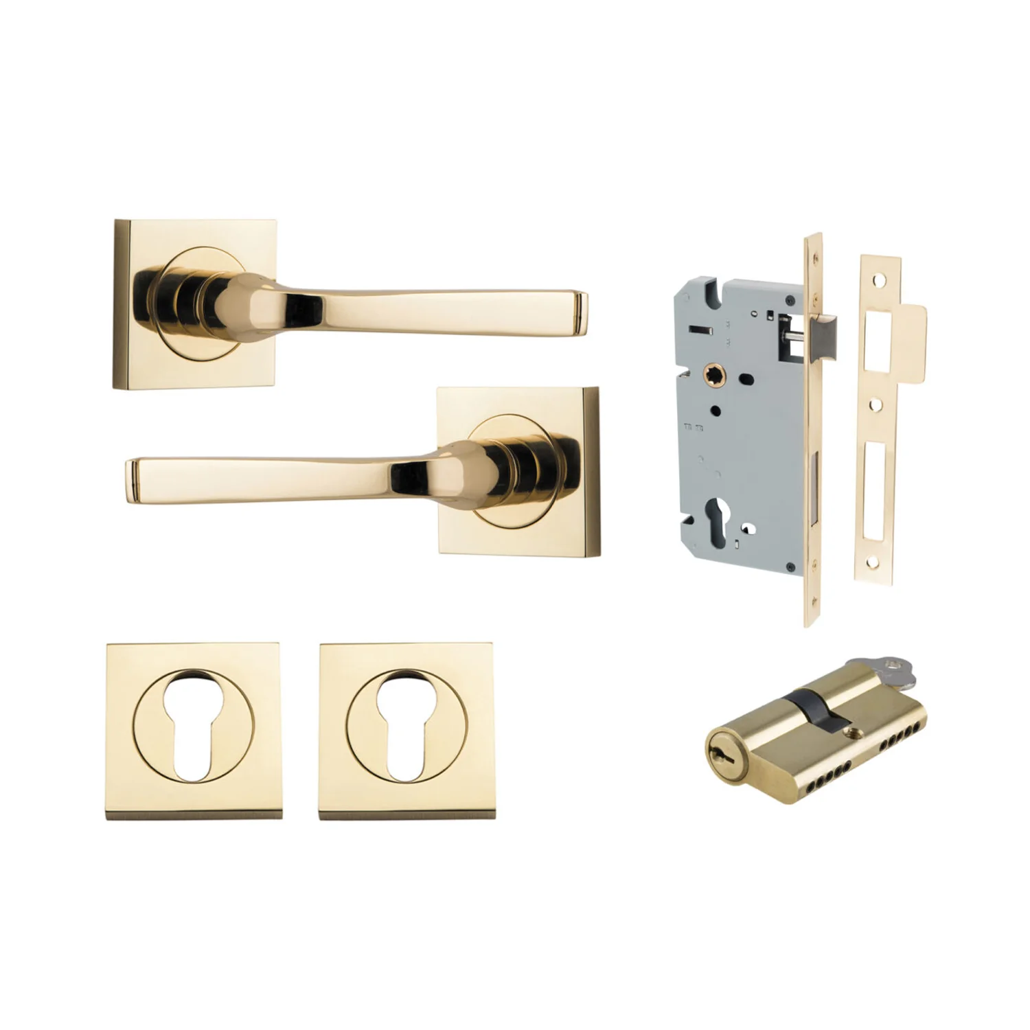 Iver Annecy Door Lever Handle on Square Rose Entrance Kit Key/Key - Available in Various Finishes - Image 11