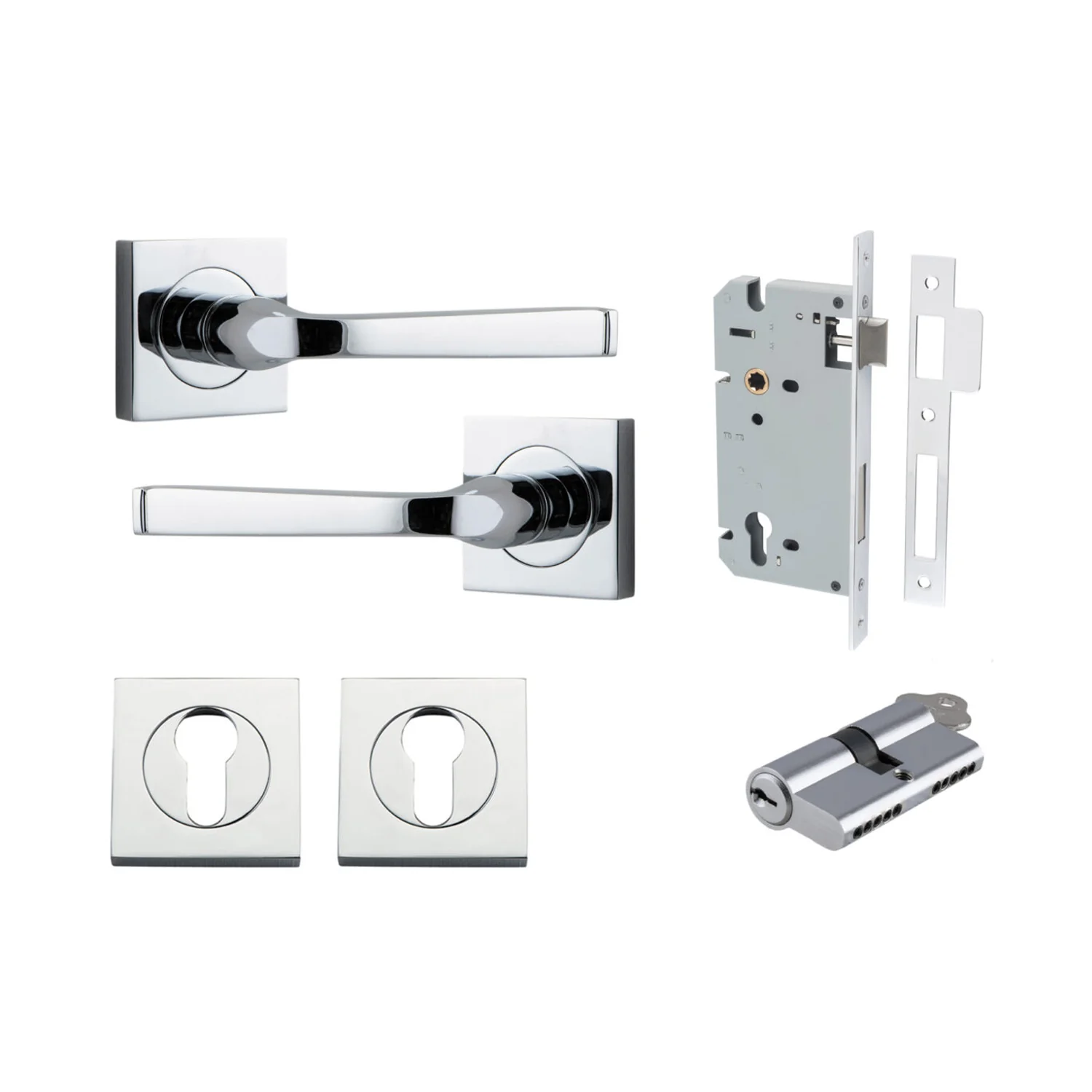 Iver Annecy Door Lever Handle on Square Rose Entrance Kit Key/Key - Available in Various Finishes - Image 12