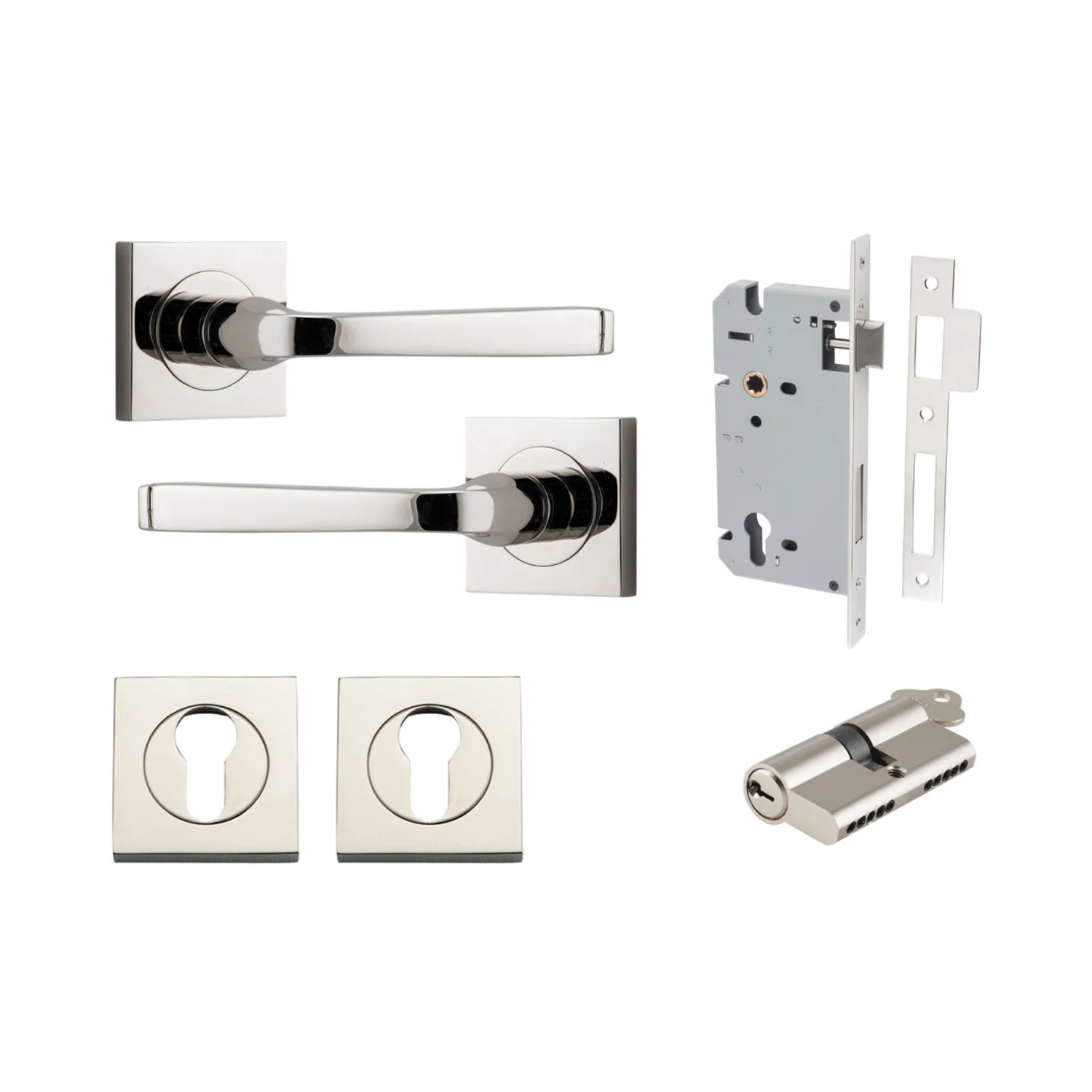 Iver Annecy Door Lever Handle on Square Rose Entrance Kit Key/Key - Available in Various Finishes - Image 13