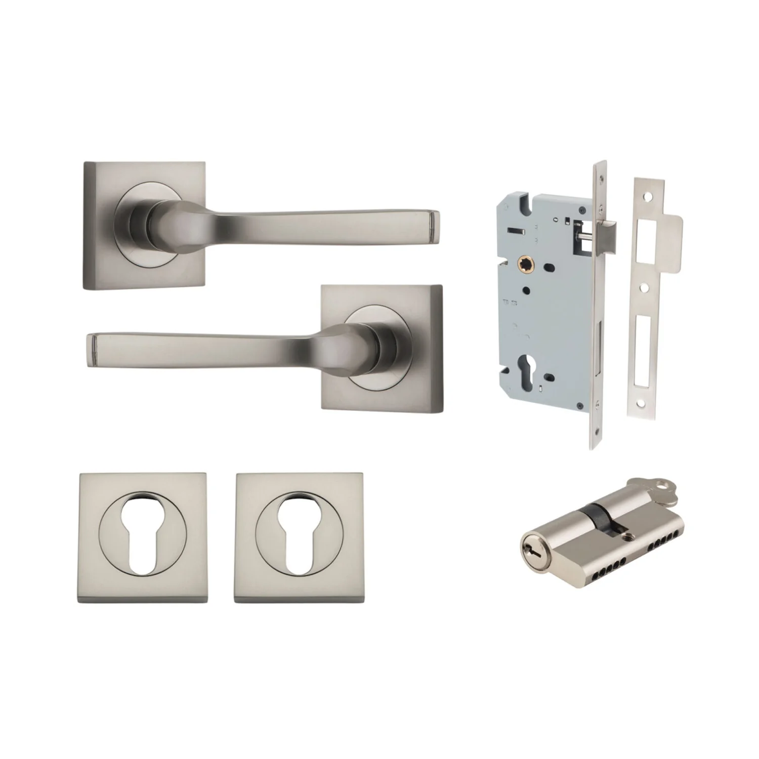 Iver Annecy Door Lever Handle on Square Rose Entrance Kit Key/Key - Available in Various Finishes - Image 14