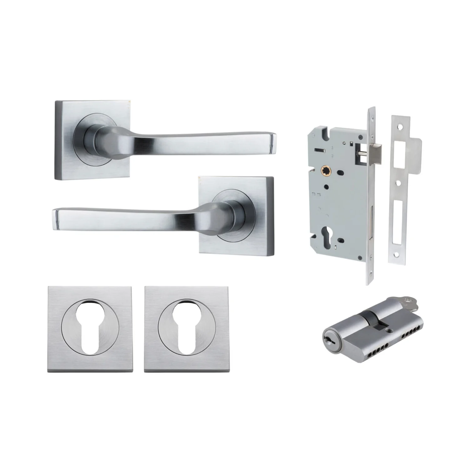 Iver Annecy Door Lever Handle on Square Rose Entrance Kit Key/Key - Available in Various Finishes - Image 8