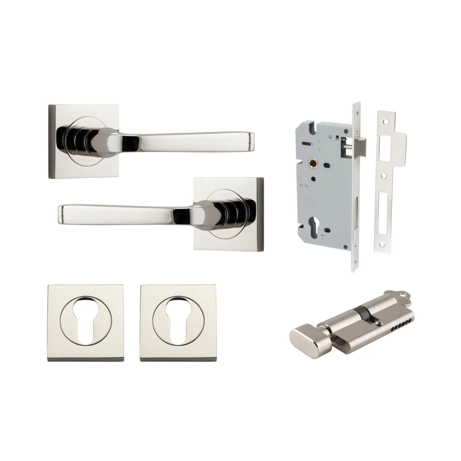 Iver Annecy Door Lever Handle on Square Rose Entrance Kit Key/Thumb - Available in Various Finishes - Image 13