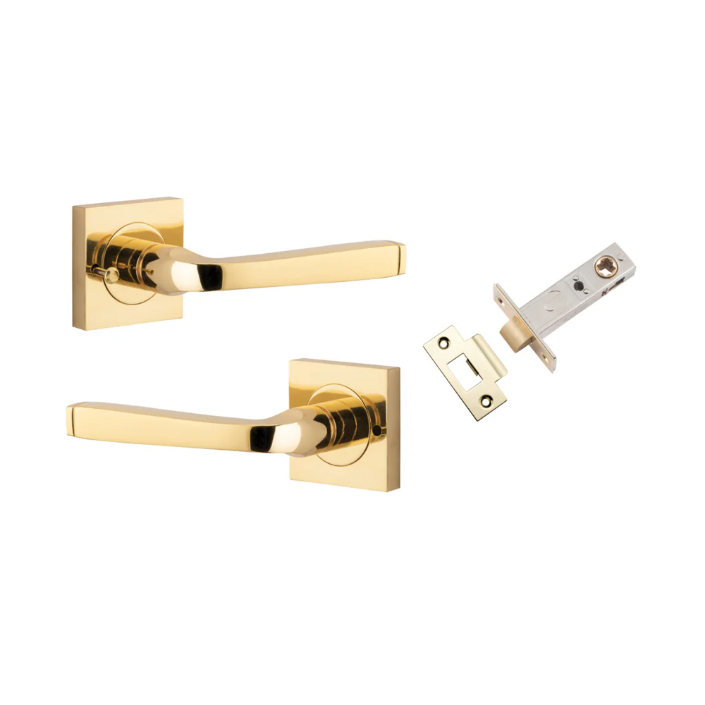 Iver Annecy Door Lever Handle on Square Rose Inbuilt Privacy - Image 2