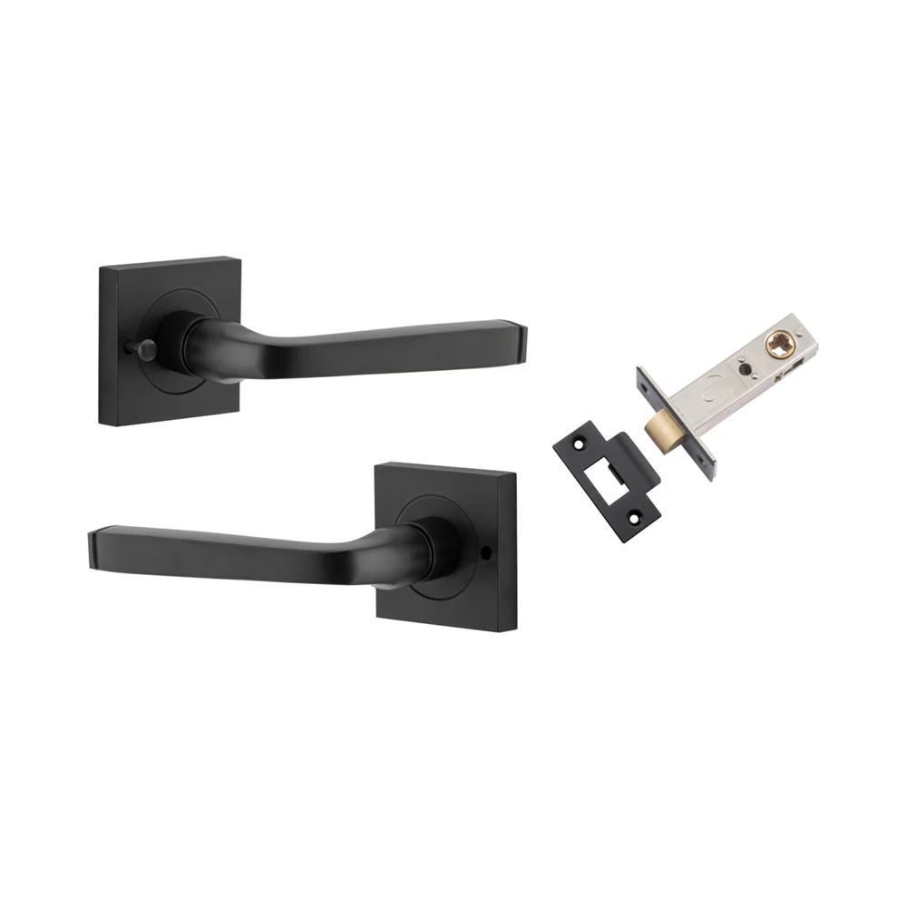 Iver Annecy Door Lever Handle on Square Rose Inbuilt Privacy - Image 4