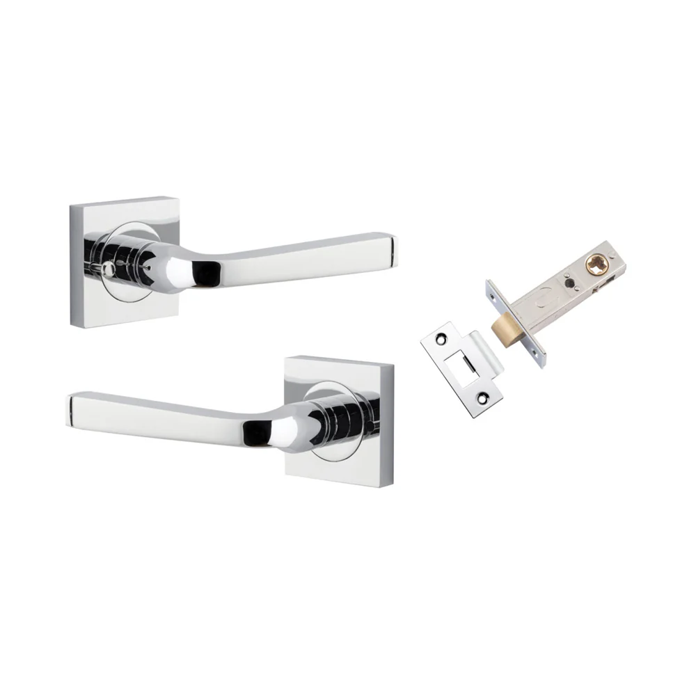 Iver Annecy Door Lever Handle on Square Rose Inbuilt Privacy - Image 5