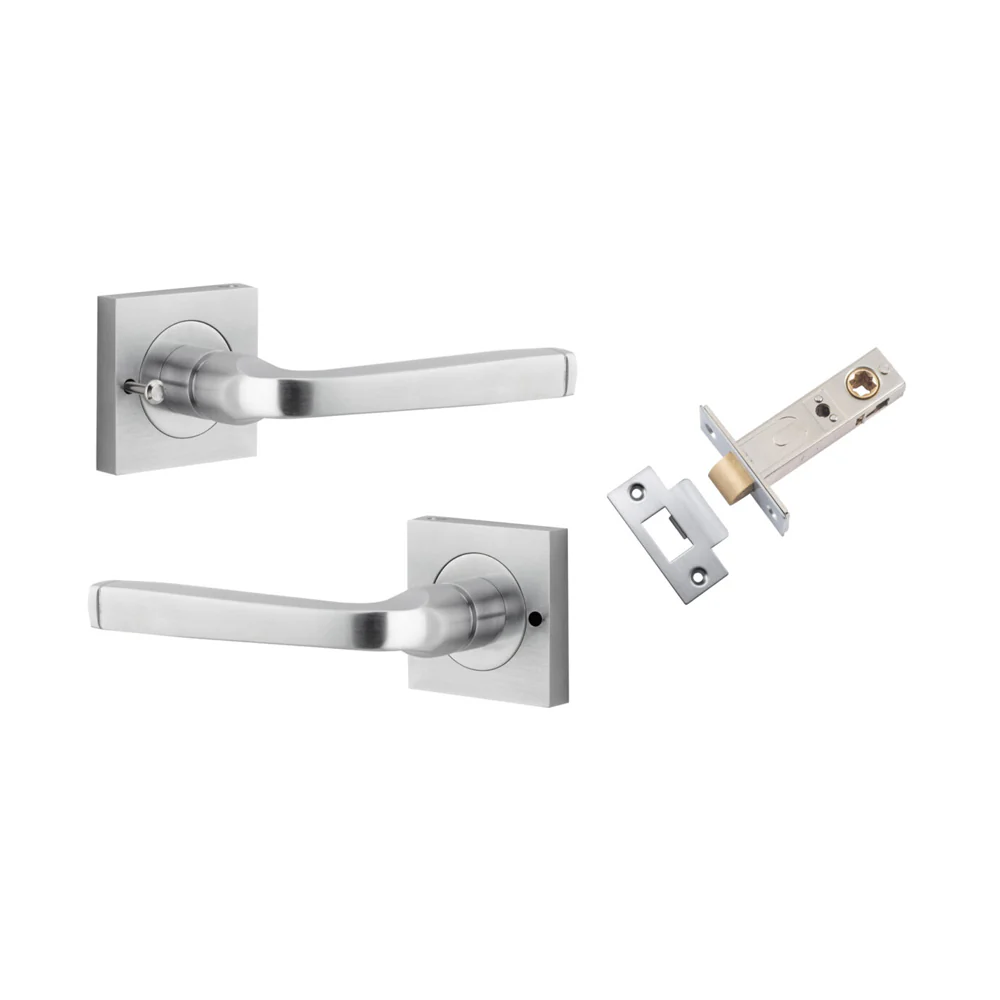Iver Annecy Door Lever Handle on Square Rose Inbuilt Privacy - Image 6