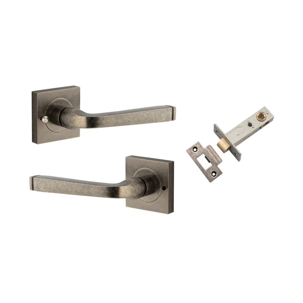 Iver Annecy Door Lever Handle on Square Rose Inbuilt Privacy - Image 7