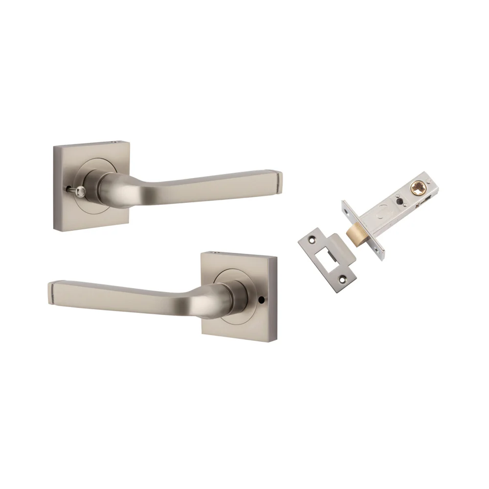 Iver Annecy Door Lever Handle on Square Rose Inbuilt Privacy - Image 9