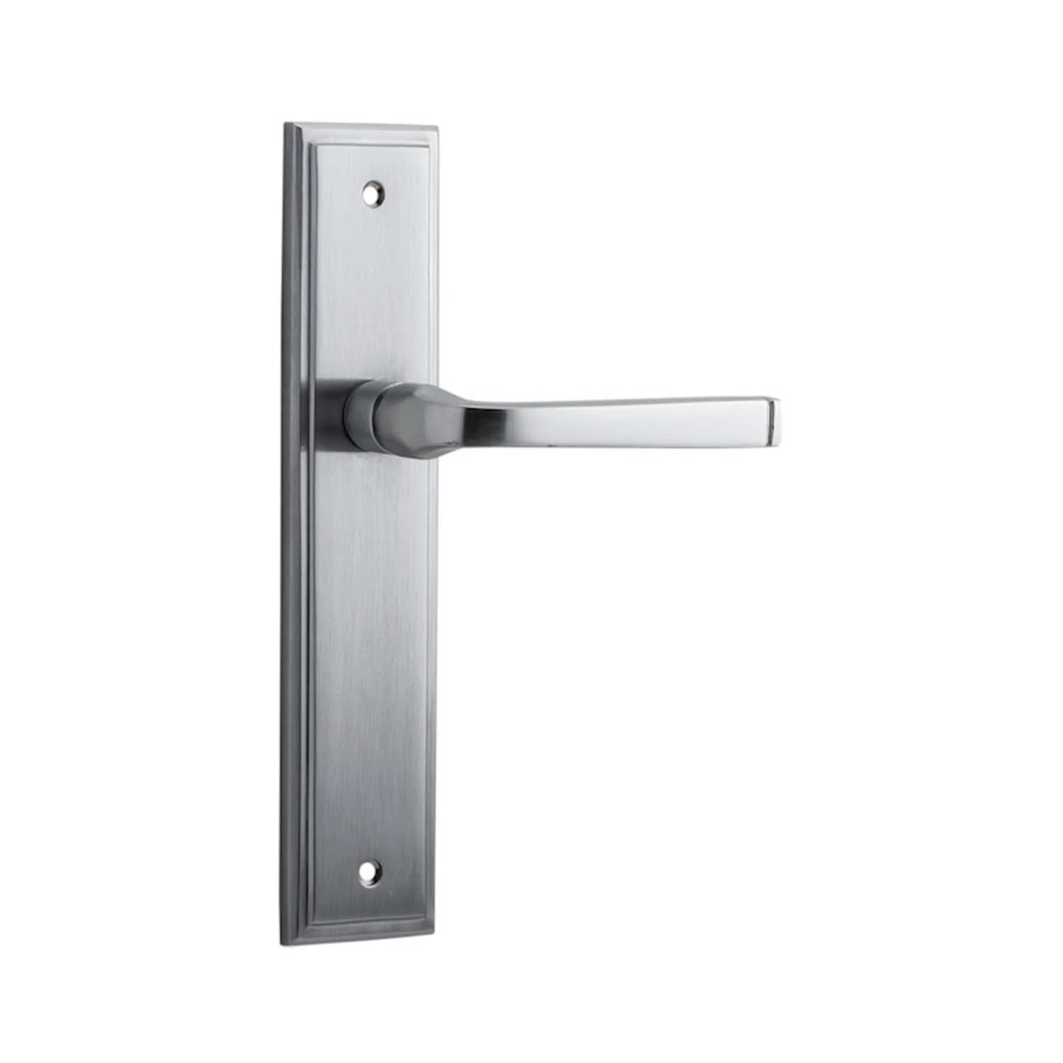 Iver Annecy Door Lever Handle on Stepped Backplate Brushed Chrome - Image 4