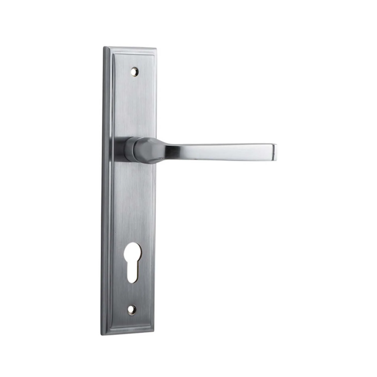Iver Annecy Door Lever Handle on Stepped Backplate Brushed Chrome - Image 5