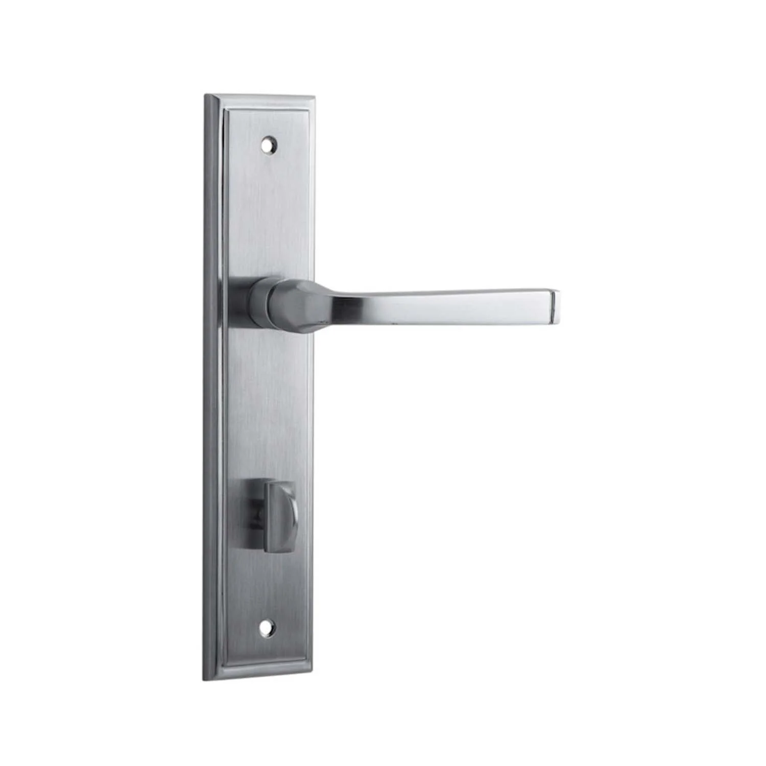 Iver Annecy Door Lever Handle on Stepped Backplate Brushed Chrome - Image 6