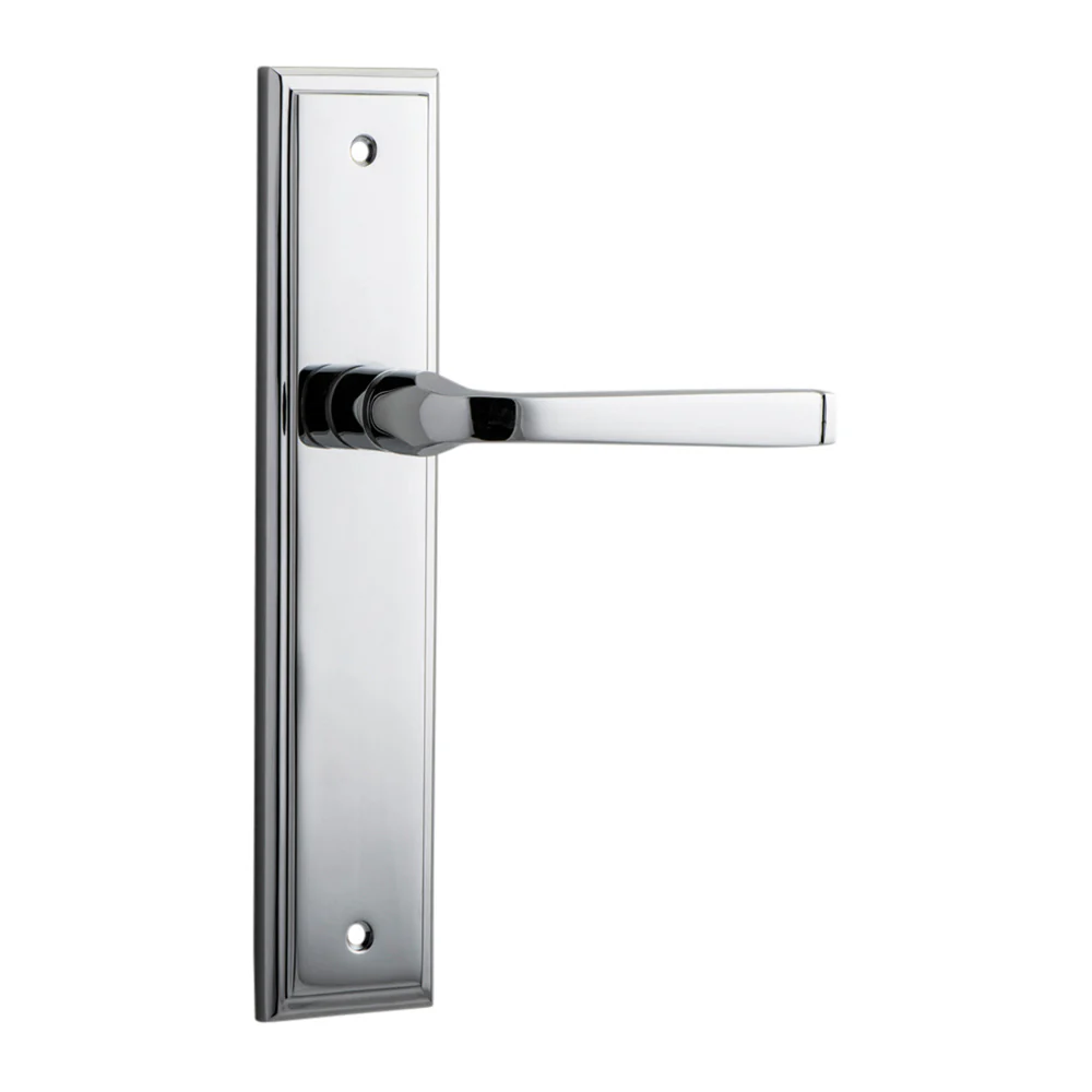 Iver Annecy Door Lever Handle on Stepped Backplate Chrome Plated - Image 4