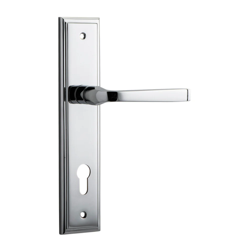 Iver Annecy Door Lever Handle on Stepped Backplate Chrome Plated - Image 5